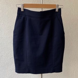 H&M Blue Pencil Skirt with Pockets - Size 4
